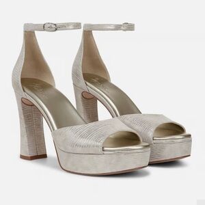 Naturalizer 27 EDIT DELPHIE DRESS SANDAL new size 11 warm silver leather NEW